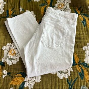 H&M buttonfly straight leg high waist white jeans Sz 12